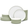 thumbnail image 1 of Noritake ColorTex Stone Sage 12-Piece Dinnerware Set, Service for 4, 1 of 7