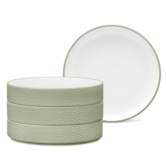Noritake ColorTex Stone Sage Set of 4 Stax Deep Plates