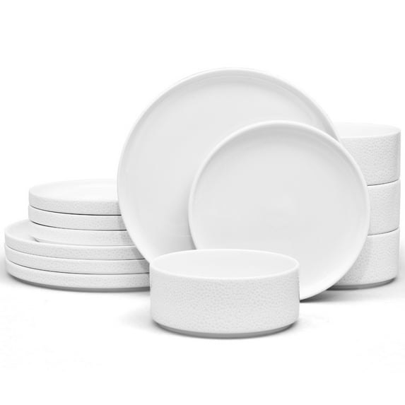 Noritake ColorTex Stone White 12-Piece Dinnerware Set, Service for 4