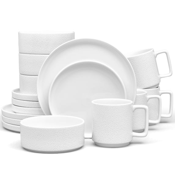 Noritake ColorTex Stone White 16-Piece Dinnerware Set