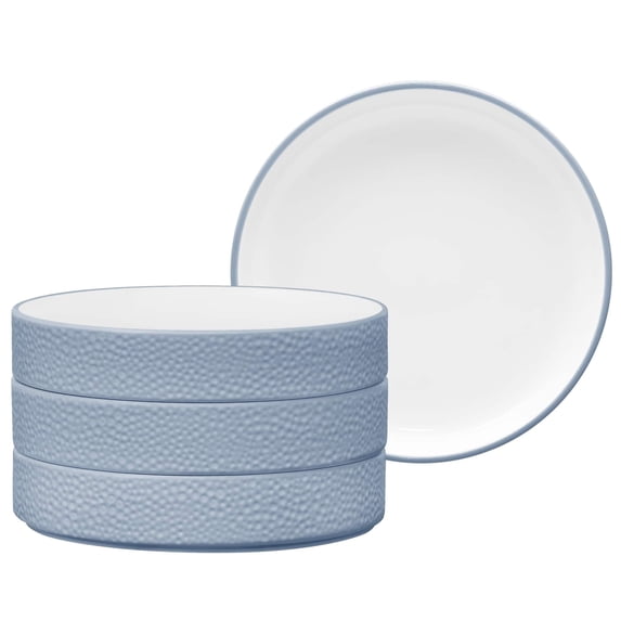 Noritake ColorTex Stone White Set of 4 Stax Deep Plates