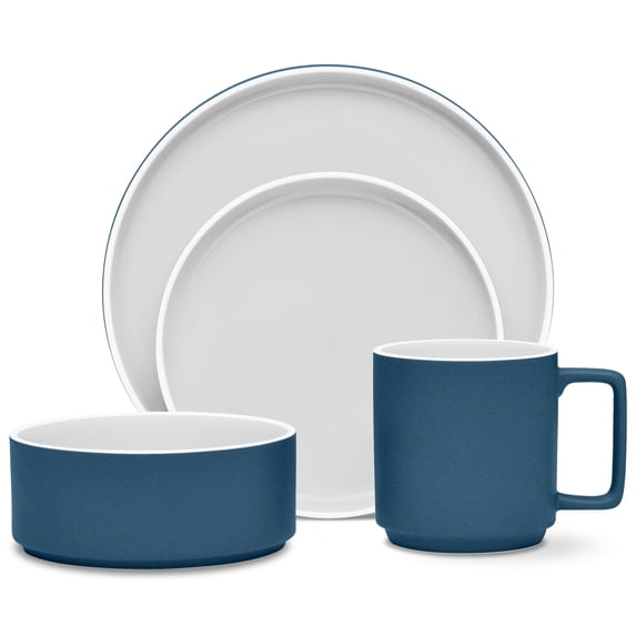 Noritake ColorTrio Blue 4-Piece Stax Place Setting
