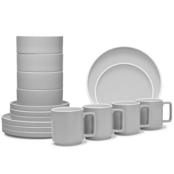 Noritake ColorTrio Slate 16-Piece Stax Dinnerware Set