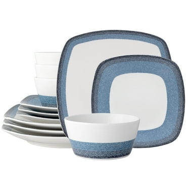 Noritake  Colorscapes Layers 12-Piece Square Set, Service For 4 Navy