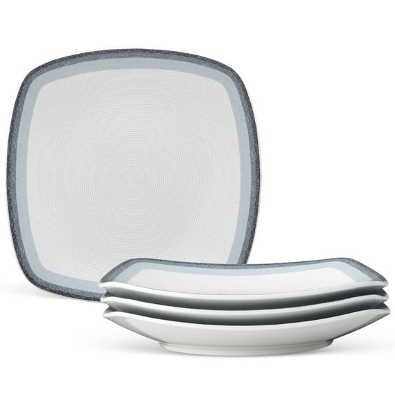 Noritake Colorscapes Layers Ash Set of 4 Square Dinner Plates