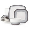 thumbnail image 1 of Noritake Colorscapes Layers Charcoal 12-Piece Square Dinnerware Set, Service for 4, 1 of 7