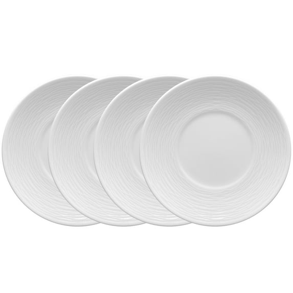 Noritake Colorscapes Swirl Set Of 4 Saucers, 6-1/2" White
