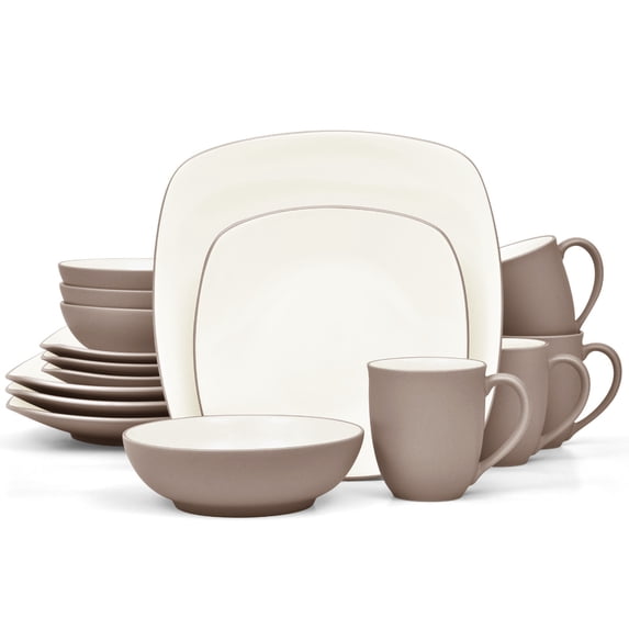 Noritake Colorwave Clay 16-Piece Square Dinnerware Set, Service for 4