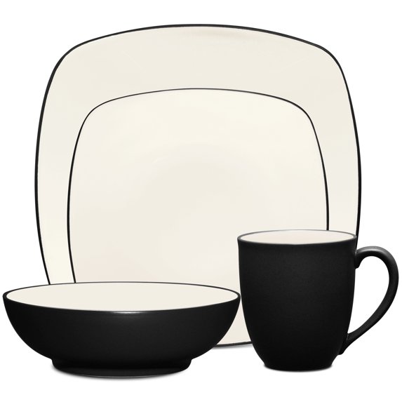 Noritake Colorwave Graphite 4-Piece Square Place Setting