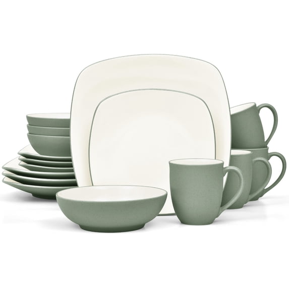 Noritake Colorwave Green 16-Piece Square Dinnerware Set, Service for 4