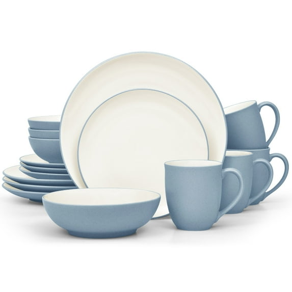Noritake Colorwave Ice 16-Piece Coupe Dinnerware Set, Service for 4