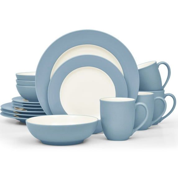 Noritake Colorwave Ice 16-Piece Rim Dinnerware Set, Service for 4