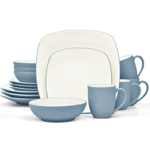 Noritake Colorwave Ice 16-Piece Square Dinnerware Set, Service for 4