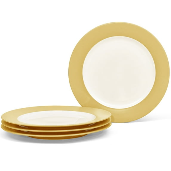 Noritake Colorwave Mustard Set of 4 Rim Dinner Plates