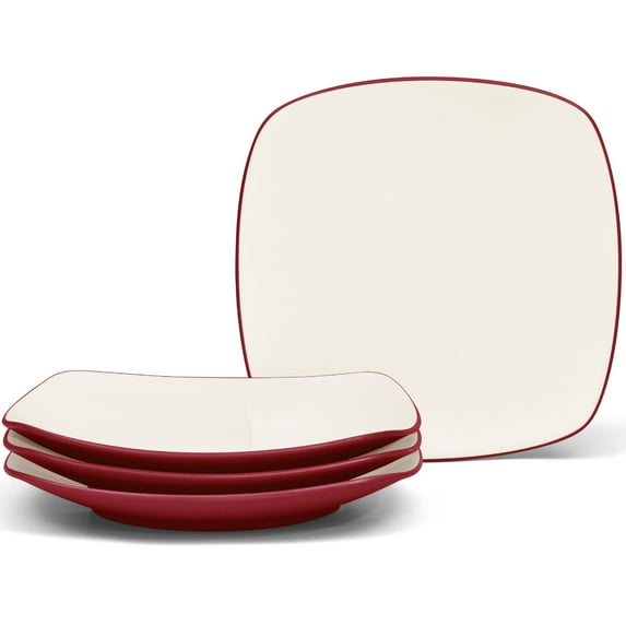 Noritake Colorwave Raspberry Set of 4 Square Dinner Plates