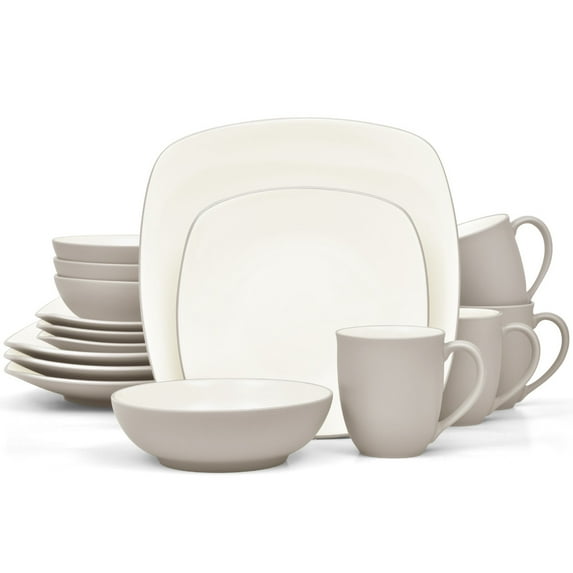 Noritake Colorwave Sand 16-Piece Square Dinnerware Set, Service for 4
