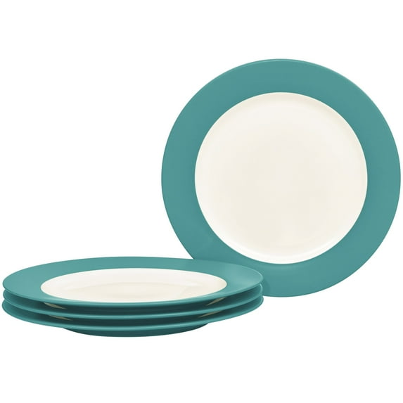 Noritake Colorwave Set Of 4 Rim Salad Plates, 8-1/4" Turquoise
