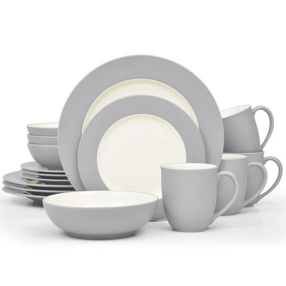 Noritake Colorwave Slate 16-Piece Rim Dinnerware Set, Service for 4