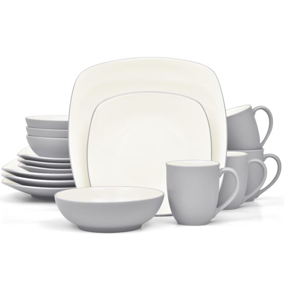 Noritake Colorwave Slate 16-Piece Square Dinnerware Set, Service for 4