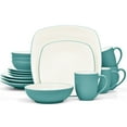 thumbnail image 1 of Noritake Colorwave Turquoise 16-Piece Square Dinnerware Set, Service for 4, 1 of 7