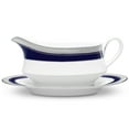 thumbnail image 1 of Noritake Crestwood Cobalt Platinum Gravy Boat with Tray, 1 of 3