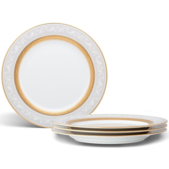 Noritake Crestwood Gold Set of 4 Accent/Luncheon Plates