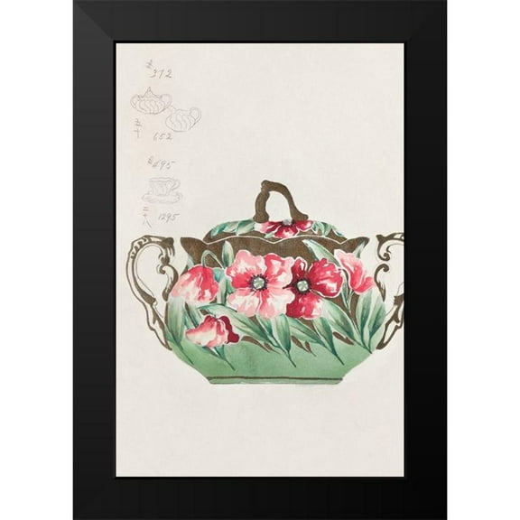 Noritake Designs 11x14 Black Modern Framed Museum Art Print Titled - Design for a Noritake Sugar Bowl I