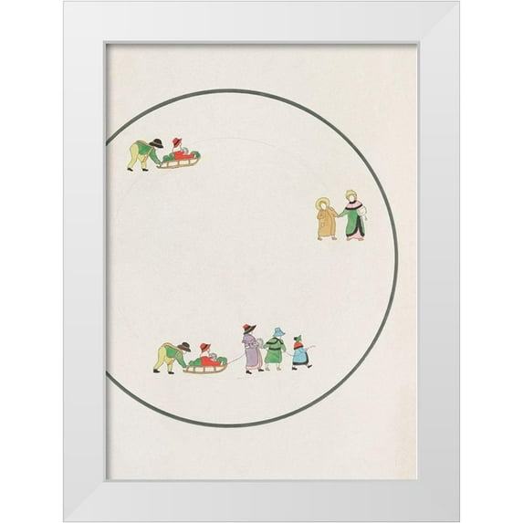 Noritake Designs 11x14 White Modern Wood Framed Museum Art Print Titled - Design for a Noritake Plate XV