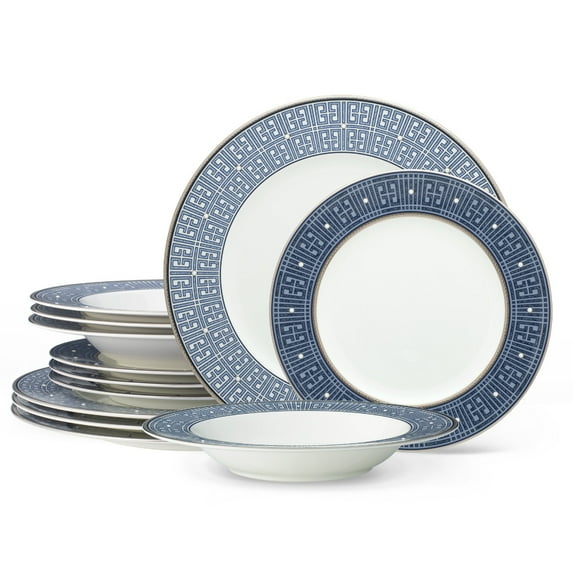 Noritake Infinity Blue 12-Piece Dinnerware Set, Service for 4