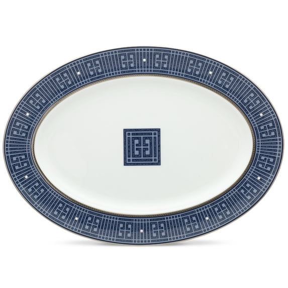 Noritake Infinity Blue Medium Oval Serving Platter