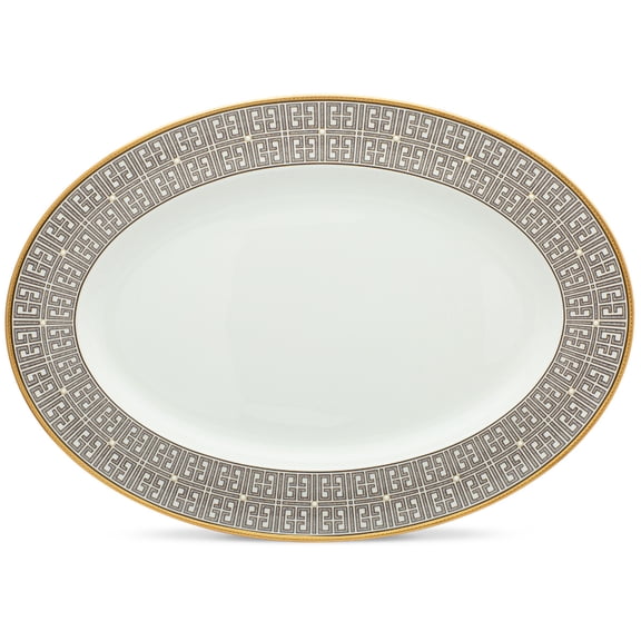 Noritake Infinity Bronze Large Oval Serving Platter