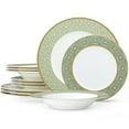 thumbnail image 1 of Noritake Infinity Green Gold Gold 12-Piece Dinnerware Set, Service for 4, 1 of 7