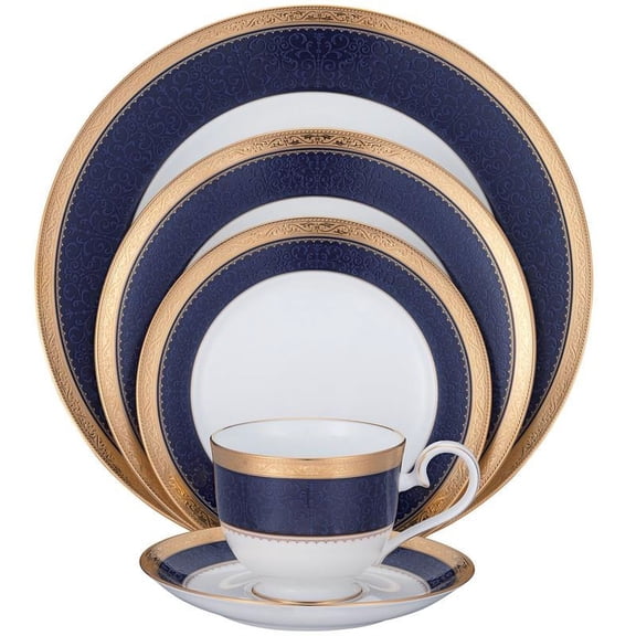 Noritake Odessa Cobalt Gold 20Pc China Set