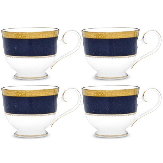 Noritake Odessa Cobalt Gold Set of 4 Cups