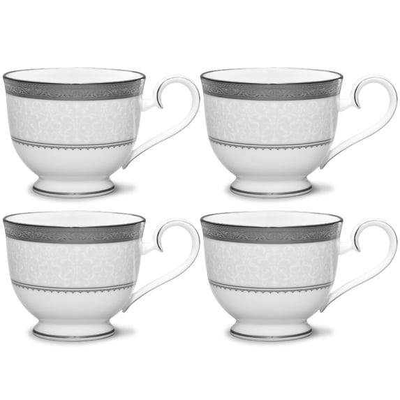 Noritake Odessa Platinum Set of 4 Cups
