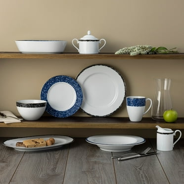 Noritake  Rill Set Of 4 Saucers, 6" Blue