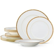 Noritake Rochelle Gold 12-Piece Dinnerware Set, Service for 4