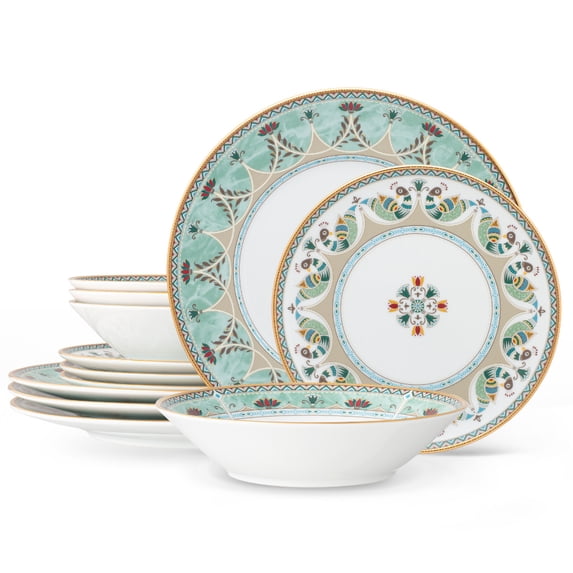 Noritake Serene Garden 12-Piece Dinnerware Set, Service for 4