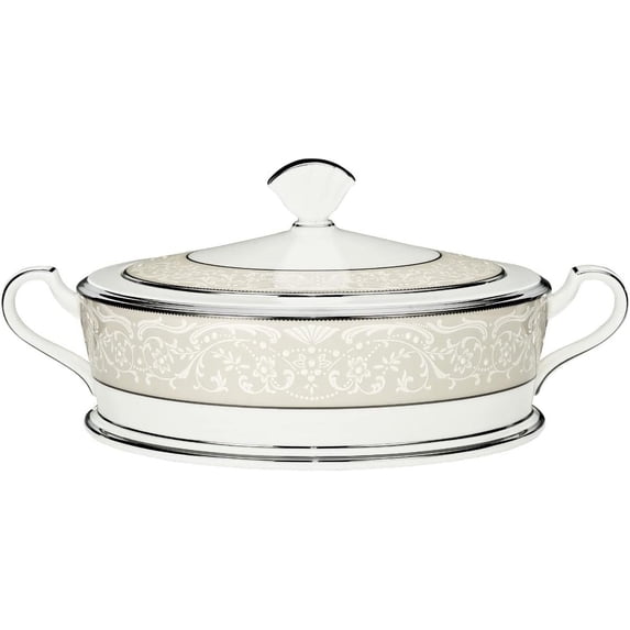 Noritake Silver Palace Covered Vegetable Bowl