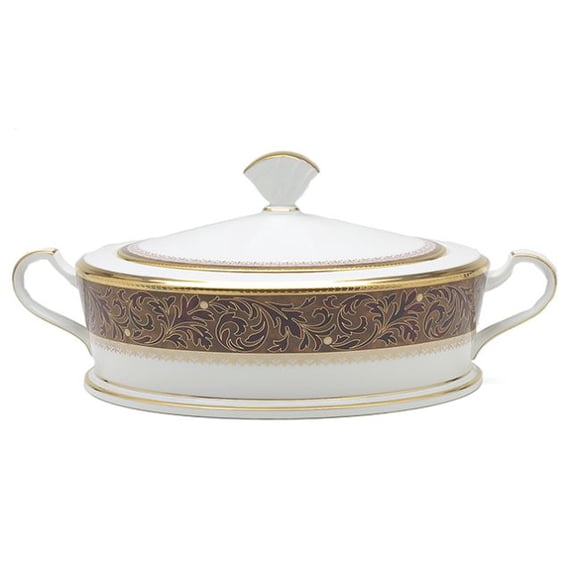 Noritake Xavier Gold Covered Vegetable Bowl