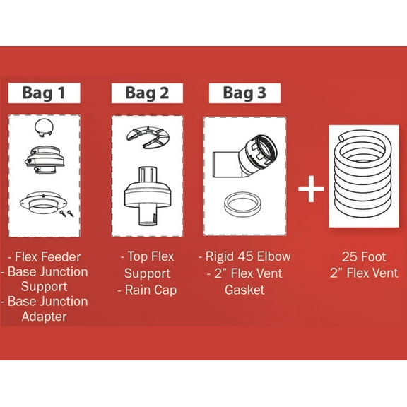 Noritz EZ2FVK-1 25 ft. Flex Vent Kit