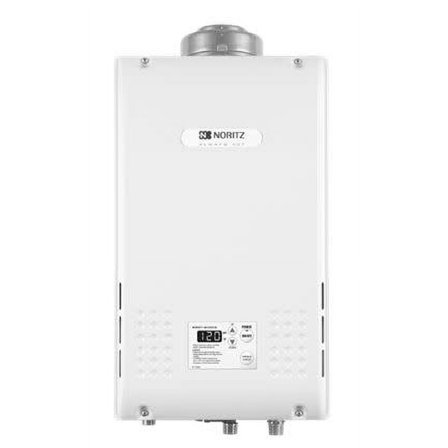 Noritz NR83DVCNG Residential Indoor Concentric Vent Hot, max. 180,000 Btuh, 8.3 Gpm-Natural Gas Tankless Water Heater, Beige