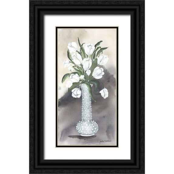 Norkus, Julie 11x18 Black Ornate Wood Framed with Double Matting Museum Art Print Titled - Hobnail Tulips