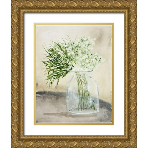 Norkus, Julie 12x14 Gold Ornate Wood Framed with Double Matting Museum Art Print Titled - Simple Hydrangea