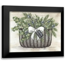 Norkus, Julie 14x12 Black Modern Framed Museum Art Print Titled - Winter Greens Basket