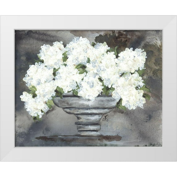Norkus, Julie 32x26 White Modern Wood Framed Museum Art Print Titled - Snowball Hydrangeas I