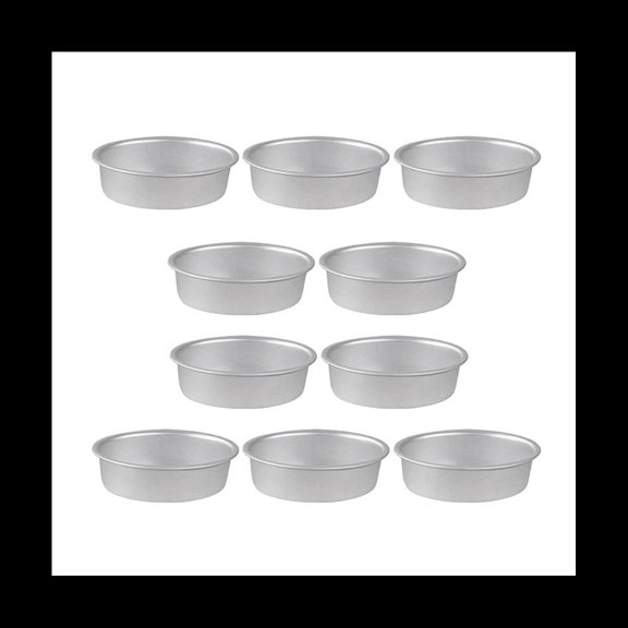 Norlix 10 Pack Mini Oval Egg Shaped Aluminum Alloy Cheese Cake Pans 3.15 x 2.17 x 0.98 Inches Silver