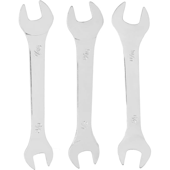 Norlix 3 Piece SAE Thin Wrench Set, Slim Chrome Steel