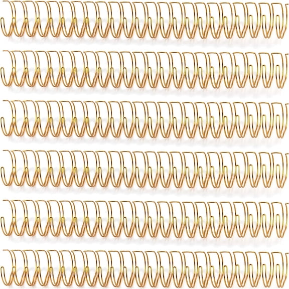 Norlix 6 Pieces 1" Diameter 23 Holes Metal Wire Binding Spines Binding Cinch Wire Binding Twin Loop Wires Spiral Double Loop Wire Binding Rings Coils for School Office Document Notebook Making