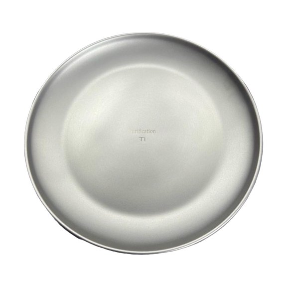 Norlix Ultralight Titanium Camping Plate 7.87 Inch Round Frosted Dish for Outdoor Cooking and Dining
